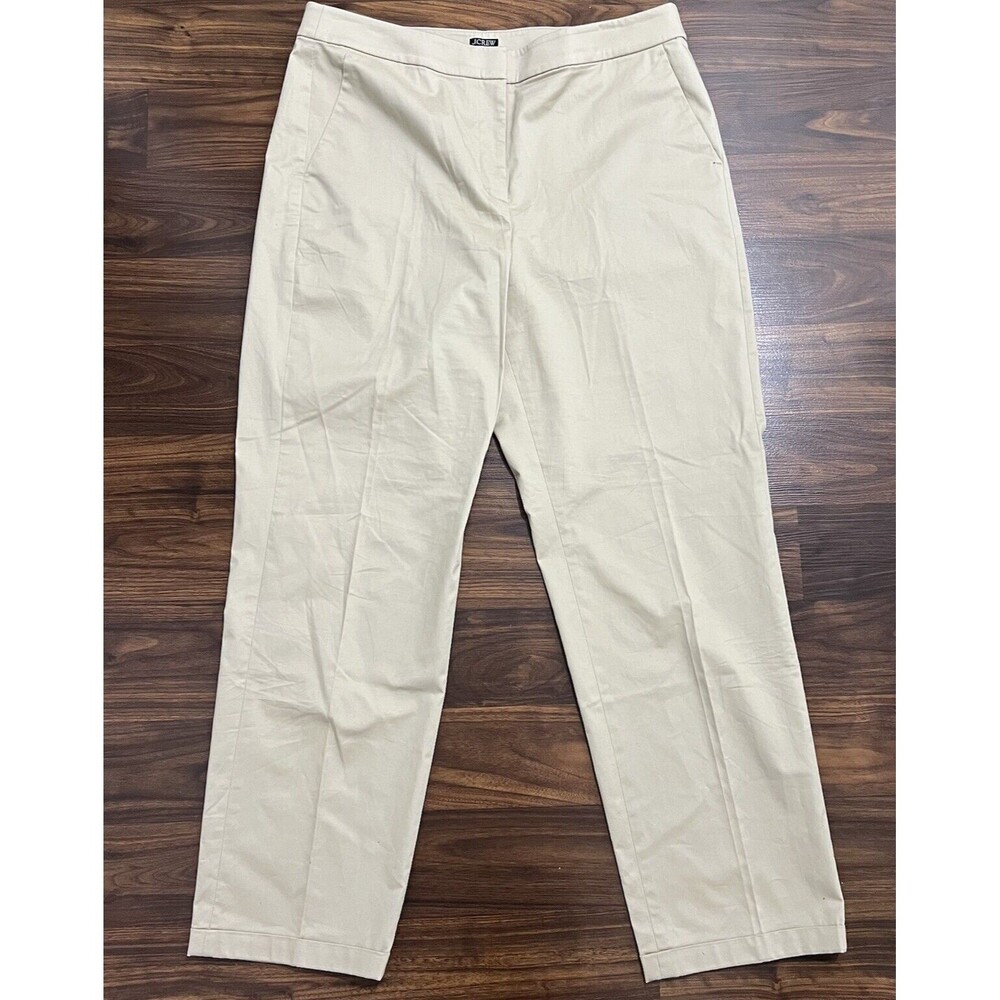 J. Crew Women's Tall Kate Straight-Leg Stretch Pant BP376 Beige Size 14T